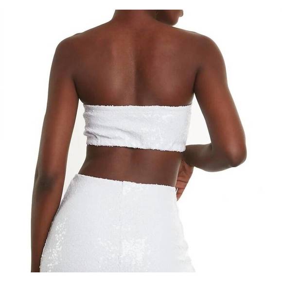 NEW COMMANDO sequin bandeau top in white - Picture 2 of 3